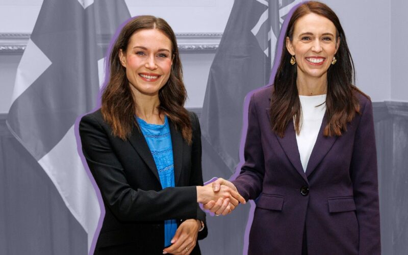 Sanna Marin (Finlandia) dan Jacinda Ardern (Selandia Baru). Kredit foto: Mamamia